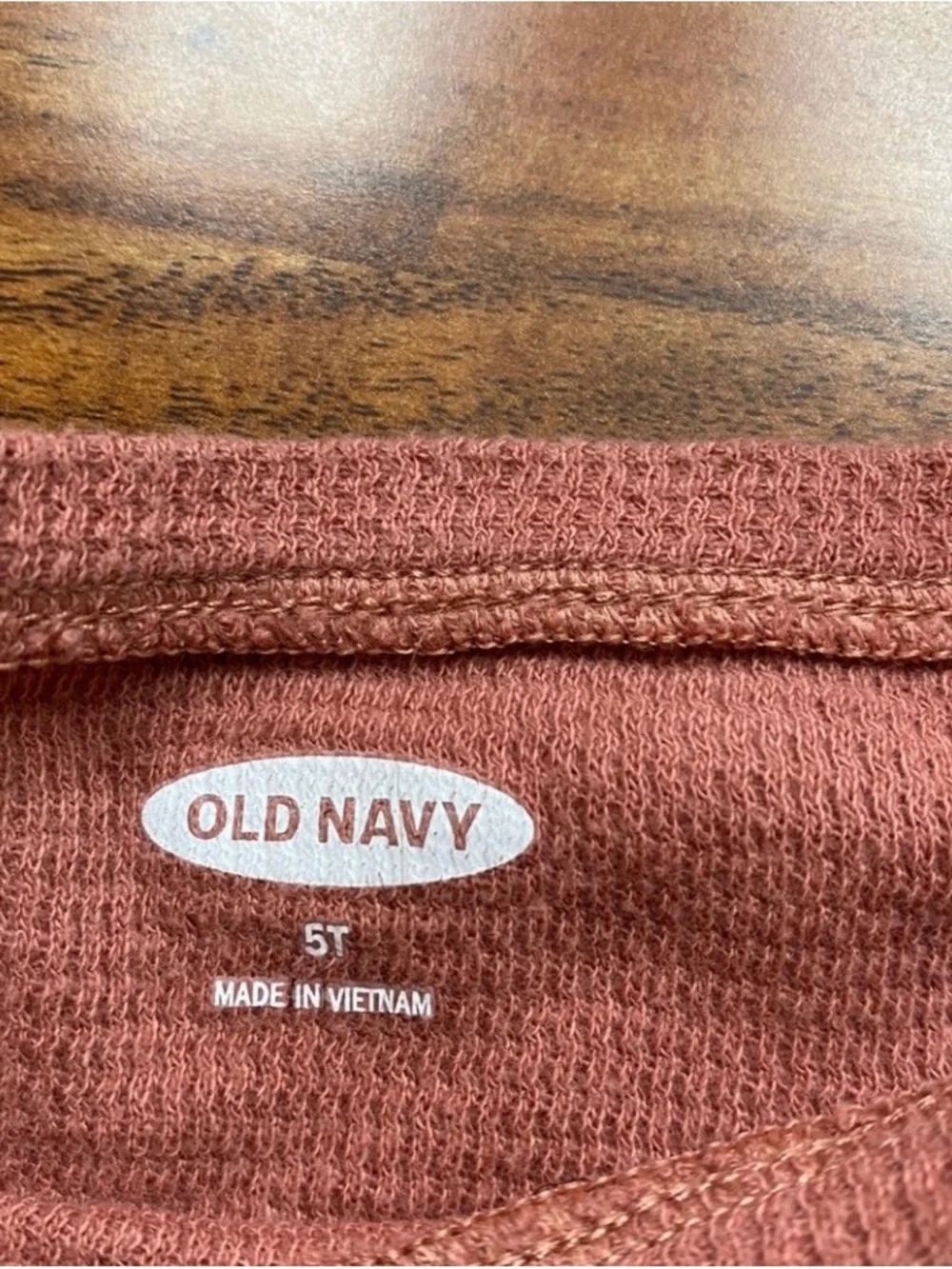 3/$25 Old Navy Toddler Mauve Hearts Thermal Long Sleeve Cotton Top Size 5T Girly